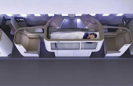Tempat Tidur Nyaman Pesawat Masa Depan