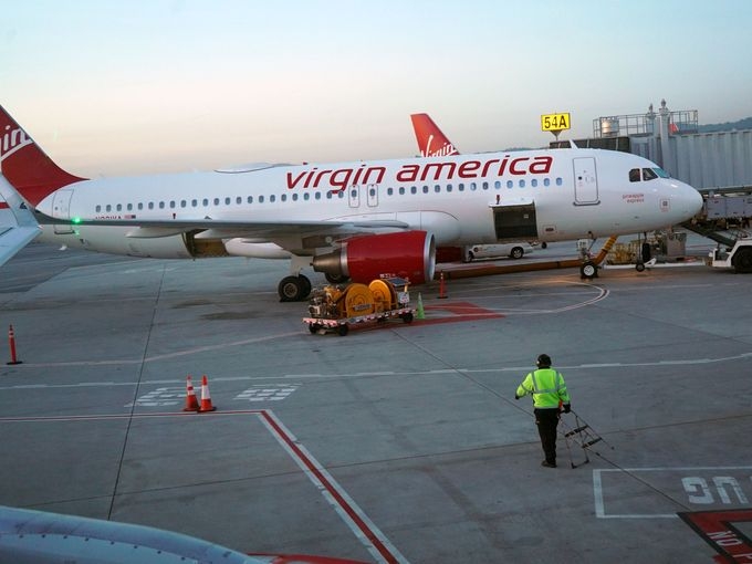 Virgin America saat berada di Bandara San Fransisco. (USAToday)
