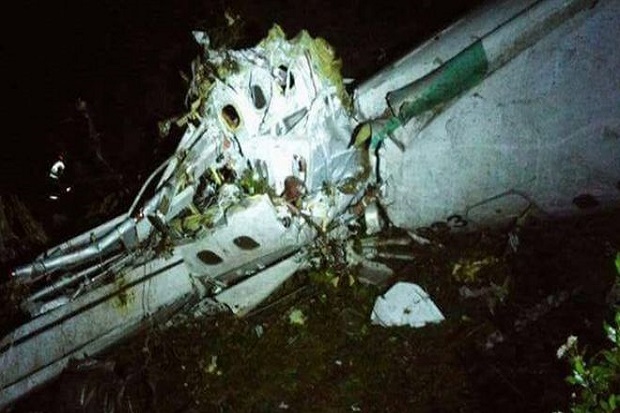 Kondisi pesawat yang jatuh /bbc